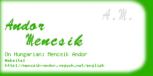 andor mencsik business card